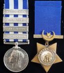 Pair: EGYPT AND SUDAN 1882-89, 4 clasps, Private J. Jack, 1st Gordon Highlanders