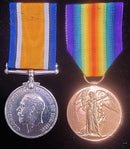 P142 Pair: British War & Victory Medal. 874 Pte. J. G. Hayes 44BN AIF.