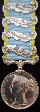 P96 Single. Crimea 1854-56, 4 clasps, “Alma, Balaklava, Inkermann, Sebastopol”, Alfred Andrews Scots Fus Guards, officially impressed naming. A superb example.