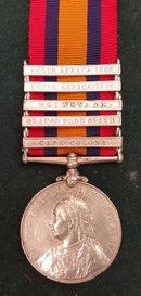 Single: Queen's South Africa 1899-1902, five clasps "CC, OFS, T, SA01, SA02" impressed 988 TPR. T. E. TOWNSEND N. S. WALES M. R. - VF SOLD