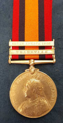 Single: Queen's South Africa 1899-1902, two clasps "T, SA02" impressed 2457 PTE R. ST. G. SIGLEY JOHANNESBURG M. R. Note: Robert St. George Sigley was born in Brisbane, QLD - VF SOLD