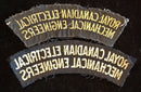PAIR OF ROYAL CANADIAN ELECTRICAL MECHANICAL ENGINEERS SHOULDER FLASHES