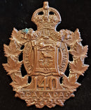E140 - 140th BATTALION (St. JOHN, NEW BRUNSWICK) CAP BADGE