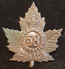 E58 - 58th BATTALION CAP BADGE