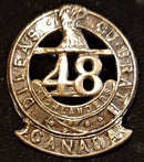 E15 - 15th BATTALION (48th TORONTO HIGHLANDERS) "LARGE 48" RIGHT HAND COLLAR BADGE