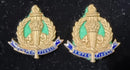 49th Infantry Battalion The Stanley Regiment Officer Enamel Collar Badges