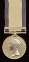 P11 SINGLE: Naval General Service Medal 1847 one clasp: ‘Syria’ impressed Henry Linnington who served on HMS Princess Charlotte.