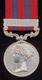 P14 SINGLE: India General Service Medal 1854 one clasp; ‘PERSIA’ impressed A. Angus 78th Highlanders