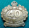 40th Infantry Battalion The Derwent Regiment 58mm Brass Hat Badge