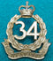34th Infantry Battalion Illawarra Regiment Brass, 52mm, Hat Badge