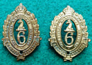 6th Infantry Battalion - The Royal Melbourne Regiment - 55mm brass Hat Badge & Brass pair of collars & Oxidised pair of collars (C239) - SOLD