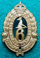 6th Infantry Battalion - The Royal Melbourne Regiment - 55mm brass Hat Badge & Brass pair of collars & Oxidised pair of collars (C239) - SOLD