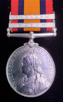 P47 Single QUEENS SOUTH AFRICA 1899 two clasps: “Natal, Belfast”. Chisel engraved as found with Cavalry. 3416 Pte. S. C. Hannibal, 5 Lcrs.