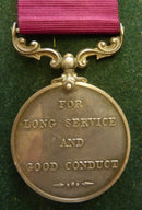 Single : Army Long Service & Good Conduct, George V issue, military bust. Impressed to 27380 F OF W. J. C. WANLOCK. R.E. GD VF - SOLD