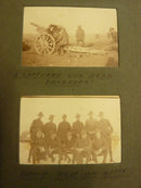 Photograph album containing 48 original WW1 photos taken in France. The Album undoubtedly has an Australian Artillery connection with one caption stating "Group NCO's OF 31st BTY". - SOLD