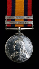 Single : QUEENS SOUTH AFRICA MEDAL 1899 two clasps " CC, SA 02". impressed 4819 Pte.S.Bowles. Lincon Rgt.