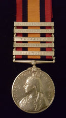 Single: Queen's South Africa 1899-1902, five clasps "CC, OFS, T, 01, 02" impressed "27200 TPR; J. R. BUSH P. OF W. LT; HORSE" - VG SOLD