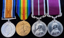 P67 Group of 4: British War & Victory medals, MSM G.V.R. & L.S.G.C. G.V.R. 9296 Sgt. G. A. Kempshall. K. R. R. C. Details the same on all medals except new post war number “6837296”.