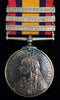 Single : QUEENS SOUTH AFRICA MEDAL 1899 three clasps : CC,OFS,T." impressed 426 Pte. T. Lounds. Manch.Rgt.