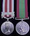 P63 Pair: Indian Mutiny Medal one clasp “Central India ”Ensign W F Sandwith 3rd Bombay European Regiment nicely engraved in capitals but is renamed. Afghanistan no clasp Maj. W F Sandwith 15th. BO NI.