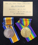 P30 Pair: British War and Victory Medal all correctly impressed to 4024 PTE J P DRISCOLL 3/BN AIF.