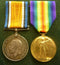 Pair: British War Medal and Victory Medal both correctly impressed to 2031 PTE R. BYRNES 45 BN. A.I.F.