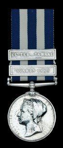 Single: Egypt and Sudan 1882-89, dated reverse, 2 clasps, Suakin 1884, El-Teb_Tamaai (3035. Pte. F. Carter. 19th H...sars.)