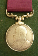 Single : Army Long Service & Good Conduct, Edward VII issue, military bust. Impressed to 4102 C. SJT. J. E. COOPER E. KENT REGT VF - SOLD