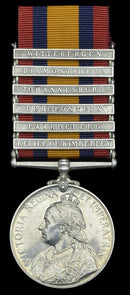 Single: Queen’s South Africa 1899-1902, 6 clasps, “Relief of Kimberley, Paardeberg, Driefontein, Johannesburg, Diamond Hill & Wittebergen” 85471 Dvr. C. E. M. Crook, 82nd Bty. R.F.A. - SOLD