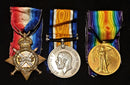 Three: Sergeant J. Dear, East Surrey Regiment 1914-15 Star (4440 Pte. J. Dear. E. Surr. R.); British War and Victory Medals (4440 Sjt. J. Dear. E. Surr. R.) - Good very fine SOLD