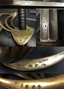 A scarce French XIII Heavy Cavalry sword with full Klingenthal engraved backstrap dated June 1813.