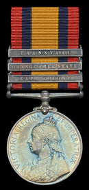 Single: Queen's South Africa 1899-1902, three clasps "CC, OFS, T" impressed 992 Pte. H. J. Hulme, Victorian M.R. - SOLD