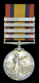 Queen’s South Africa 1899-1902, 4 clasps, Cape Colony, Orange Free State, Transvaal, South Africa 1902 (5843 Tpr. F. C. Thiele, N.Z.M.R. 8th Cont.) - Nearly very fine SOLD