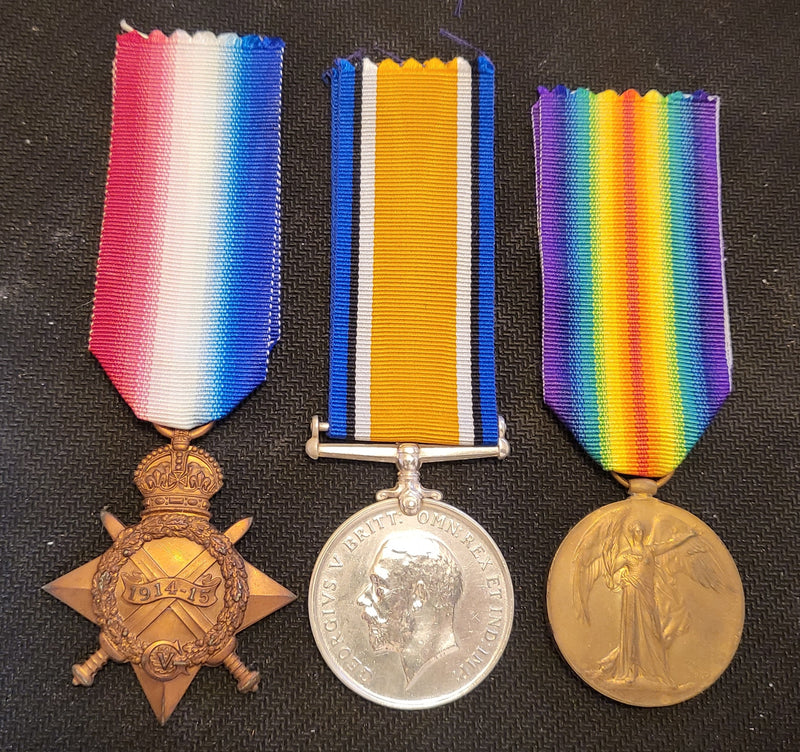 P73 Trio: 1914/15 Star, British War and Victory Medal all correctly impressed to 171 PTE J. L. A. HENDERSON 13/BN AIF.