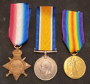 P76 Trio: 1914/15 Star, British War and Victory Medal all correctly impressed to 2647 PTE E. C. WATSON 15/BN AIF.