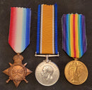 P77 Trio: 1914/15 Star, British War and Victory Medal all correctly impressed to 603 T-SJT (PTE on star) R. BICKET 16/BN AIF.