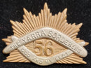 56th The Yarra Borderers brass & white metal hat badge 1912-18.