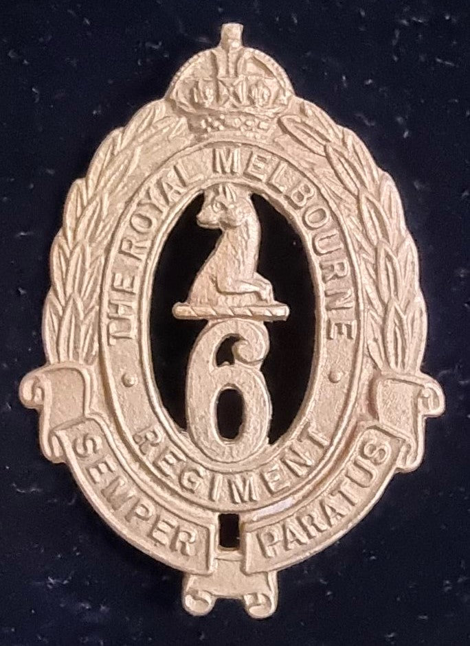 6th Infantry BN. The Royal Melbourne Rgt. Brass hat badge