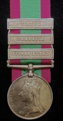 Single: Afghanistan 1878-80, 3 clasps, Peiwar Kotal, Charasia, Kabul 856. Gr. W. English. F/A. R.H.A.