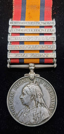 Single: Queen’s South Africa 1899-1902, 5 clasps, Cape Colony, Orange Free State, Transvaal, South Africa 1901, South Africa 1902 (1646 Tpr: W. I. Evans. S.A.C.)