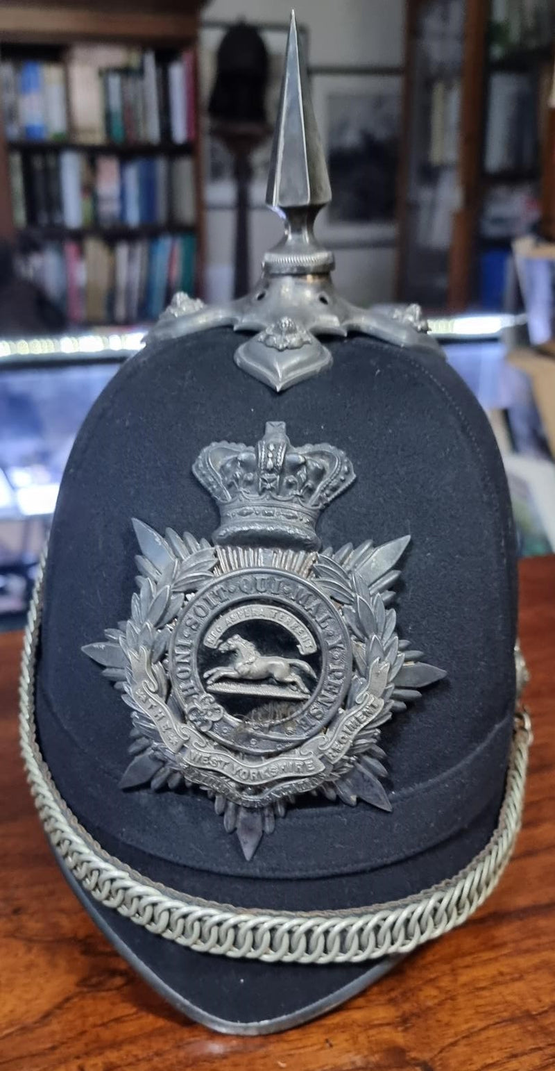 The West Yorkshire Regiment, 2nd Volunteer Battalion Officer’s Blue Cloth Helmet c. 1883-1901,