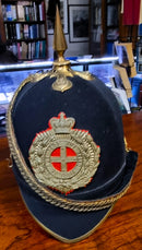 A scarce Victorian Military Forces Officers Blue Cloth Helmet C 1880-93