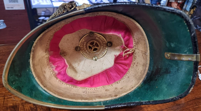 A scarce Victorian Military Forces Officers Blue Cloth Helmet C 1880-93