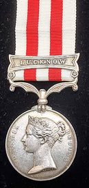 Single: Indian Mutiny 1857-59, 1 clasp, Lucknow Corpl. G. Arbuckle, 42nd Rl. Highlanders.