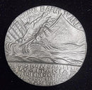 RMS LUSITANIA MEDAL. 5 MAI 1915 nonmagnetic white metal type