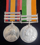 Pair: QSA & KSA, Queen’s South Africa 1899-1902, 3 clasps, Cape Colony, Orange Free State, Transvaal (7076 Corpl: M. Jackson. Middlesex Regt. M.I.);