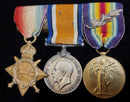 PJ1 Trio: 1914-15 Star, British War & Victory Medals with MID, S.Sgt. L. G. Gibbins14 ASC AIF, Captain AIF on BWM & VM.