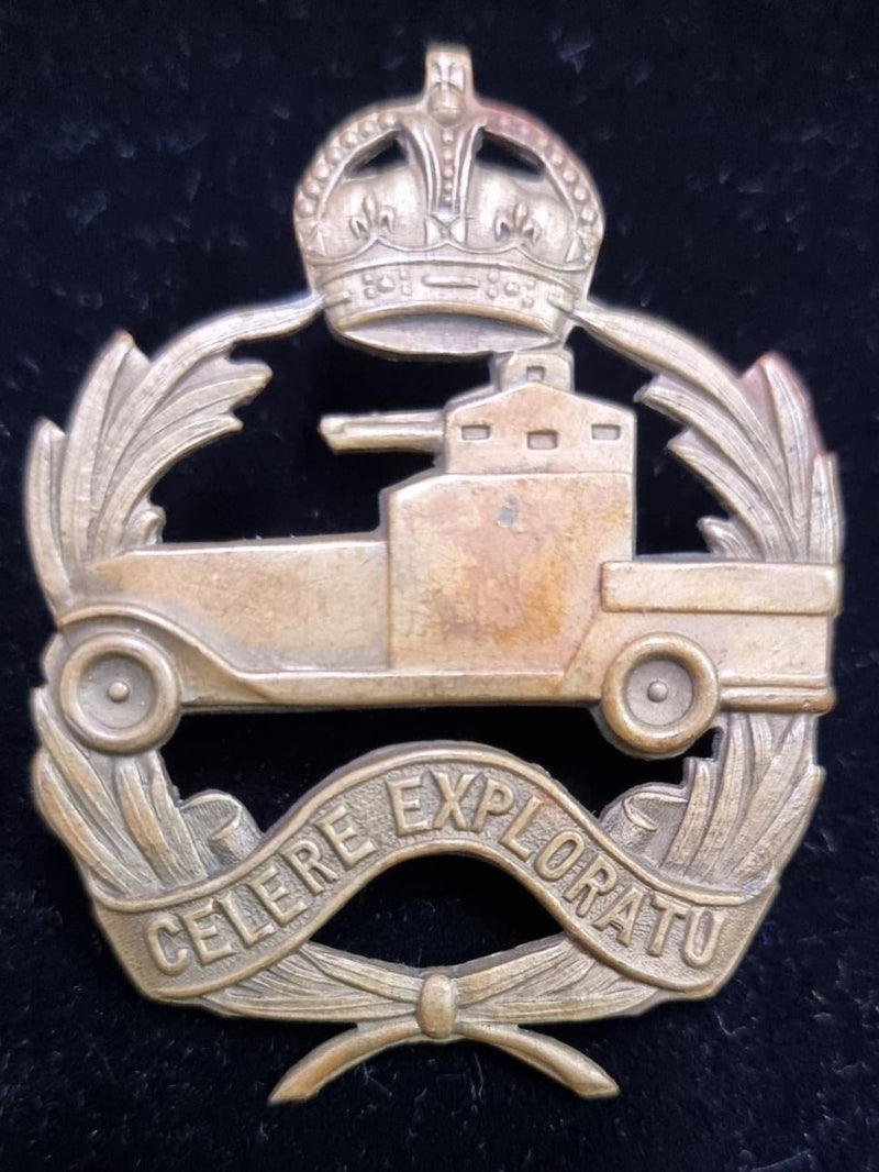 1st Armoured car Regiment 1st type brass hat badge 1930-42