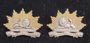 6th AIR opposing collar badges bi-metal 1900-12. Cossum states left hand one is rare.