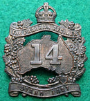 14th Infantry Battalion The Prahran Regiment 60mm oxidised Hat Badge